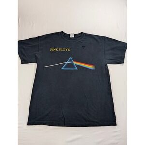 Pink Floyd Dark Side of the Moon T-Shirt Black Gildan Heavy Cotton LG Band Tee